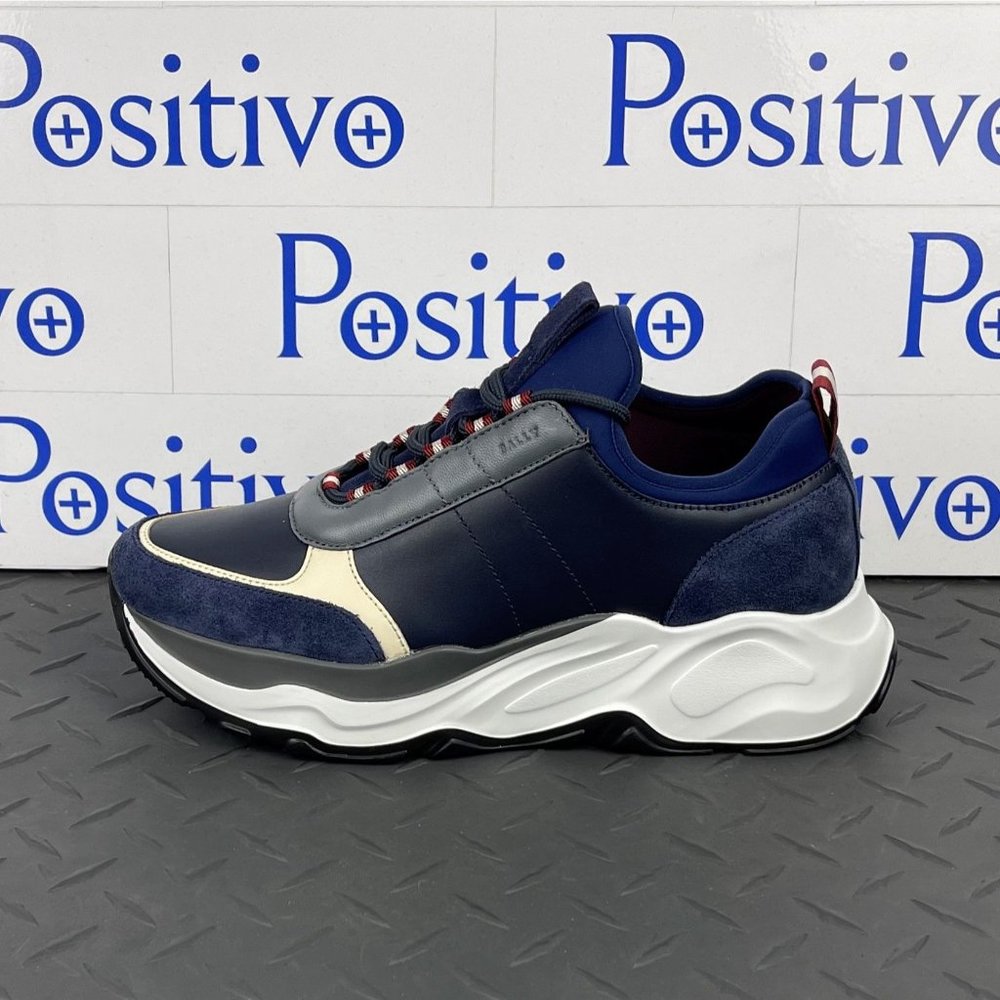 Bally Berlin Marine Merlot Synthetic Sneakers US 6